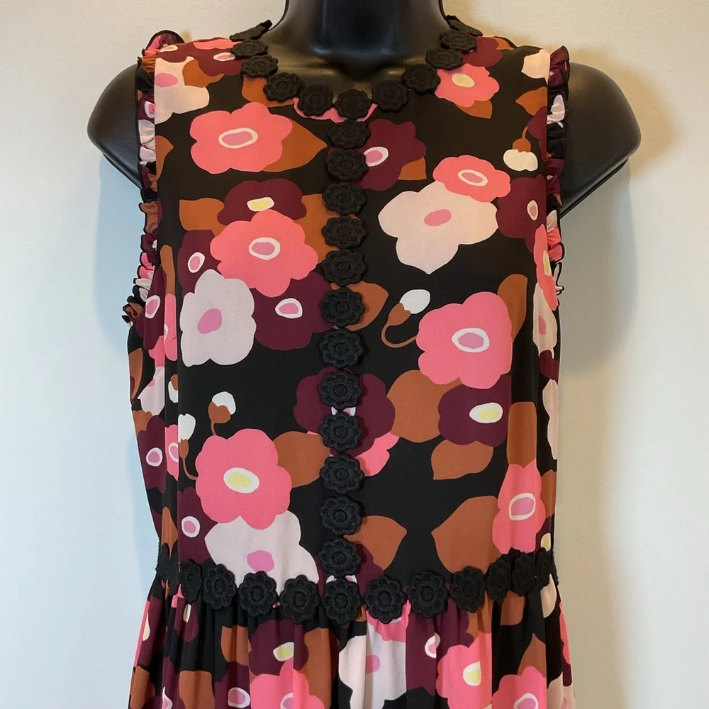 Kate‎ Spade New York Floral Sleeveless Ruffle Hem Dress